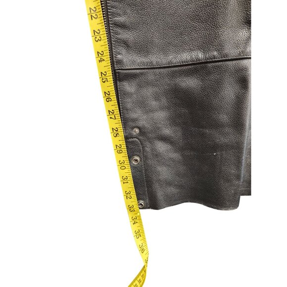 Harley-Davidson Leather Motorcycle Riding Chaps Black Men’s Medium Genuine Leath - Picture 13 of 16